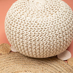 Kids Knit Cream Pouffe