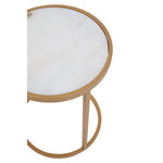 Colva White Marble and Gold Set Of Two Nesting Tables