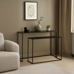 Avento Set Of Two Black Console Tables
