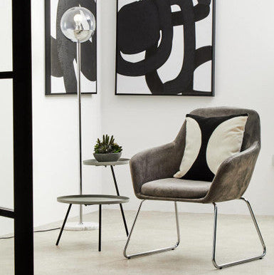 Trosa Two Shelf Grey and Black Side Table