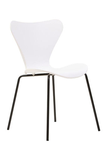 Laila White Seat and Black Legs Dining Chair