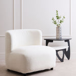 Montreal Ivory Boucle Effect Armless Lounge Chair