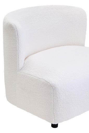 Montreal Ivory Boucle Effect Armless Lounge Chair