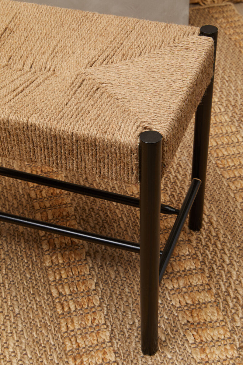 Bandar Natural Rope and Black Wood Large Bench