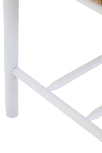 Bandar Small Natural Rope and White Wood Bench