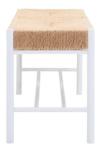 Bandar Large Natural Rope and White Wood Bench