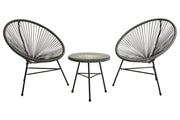 Miami Grey 3 Piece Rattan Patio Set