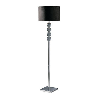 Mistro Black Suede Effect Shade Floor Lamp