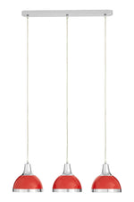 Jasper Red Shade And Chrome Pendant Light