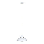 Jasper White Finish Pendant Light With Chrome Detail