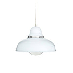 Jasper White Finish Pendant Light With Chrome Detail