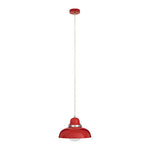 Jasper Red Finish Pendant Light With Chrome Detail