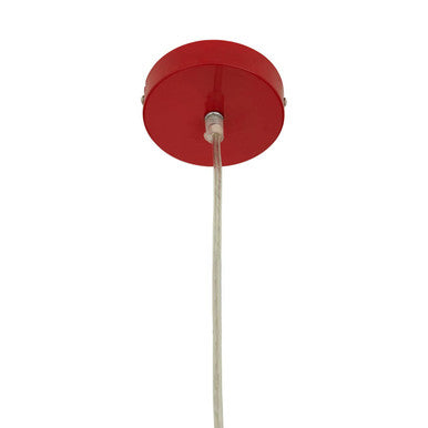 Jasper Red Finish Pendant Light With Chrome Detail