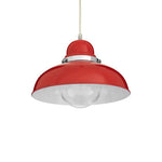 Jasper Red Finish Pendant Light With Chrome Detail