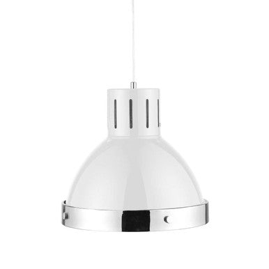 Jasper White and Chrome Pendant Light