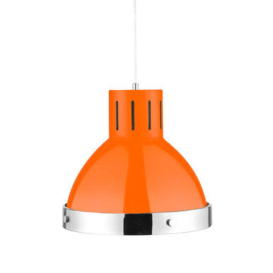 Jasper Orange and Chrome Pendant Light