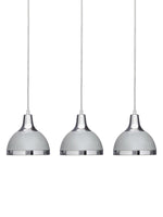 Vermont Three Shutter Grey and Chrome Shade Pendant Light