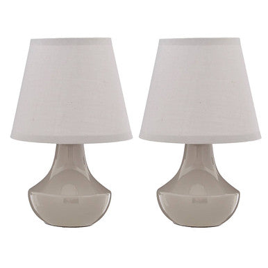 Globo Set of Two Grey Ceramic Table Lamps