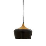 Blayne Black Metal And Wood Pendant Light