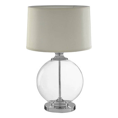 Edna Small Round Glass Table Lamp Ivory Silk Shade