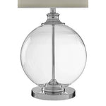 Edna Small Round Glass Table Lamp Ivory Silk Shade