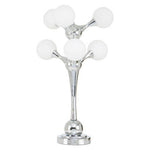 Heba Chrome 6 Light Table Lamp with Glass Shades