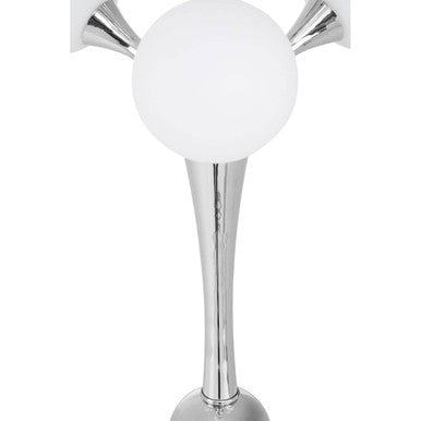 Heba Chrome 6 Light Table Lamp with Glass Shades
