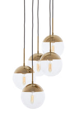Revive Gold Finish Five Pendant Lights