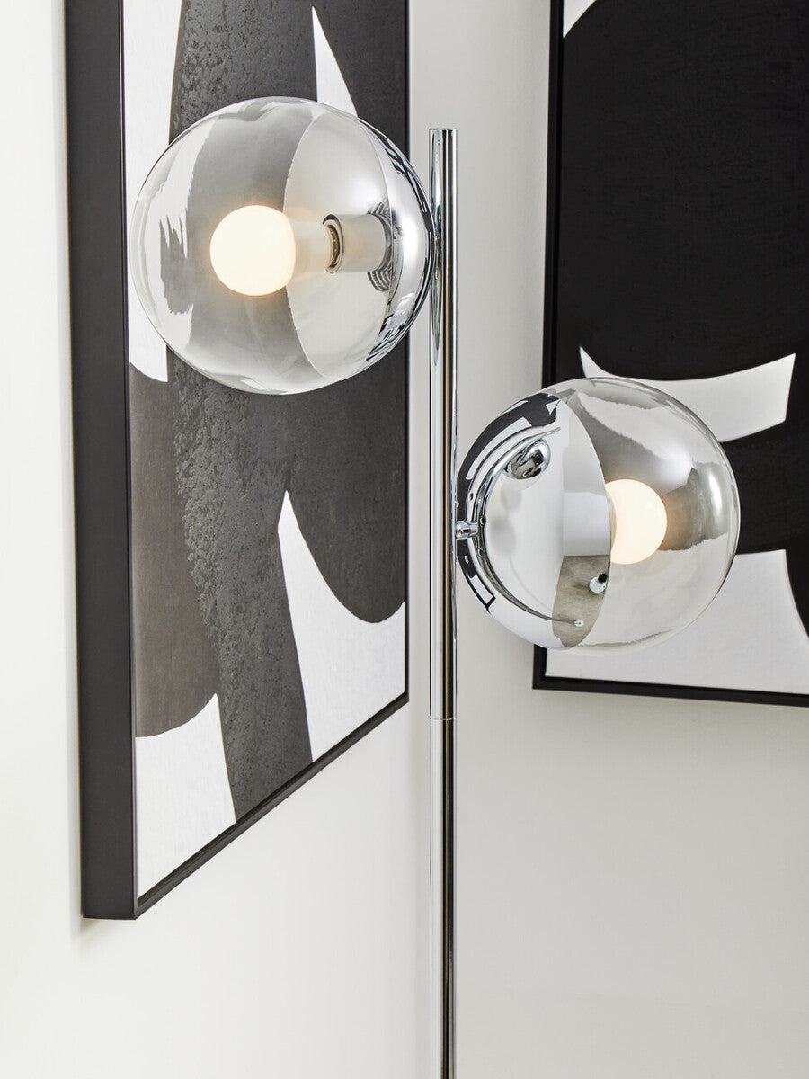 Revive Chrome Finish 2 Light Floor Lamp