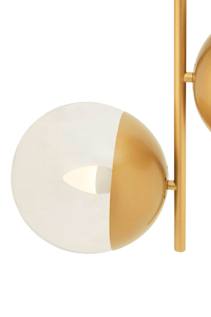 Revive Gold Finish Pendant Light With Two Glass Shades