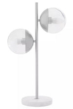 Revive Two Light Chrome and White Marble Table Lamp