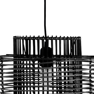 Jaya Black Rattan Overlapping Pendant Light