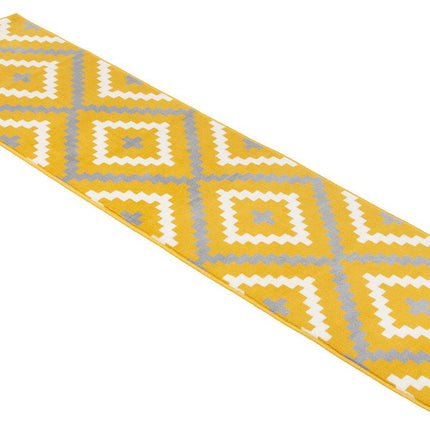 Yellow & Grey Geometric Tiles Stair Runner / Kitchen Mat - Texas (Custom Sizes Available)-5056150271796-Bargainia.com