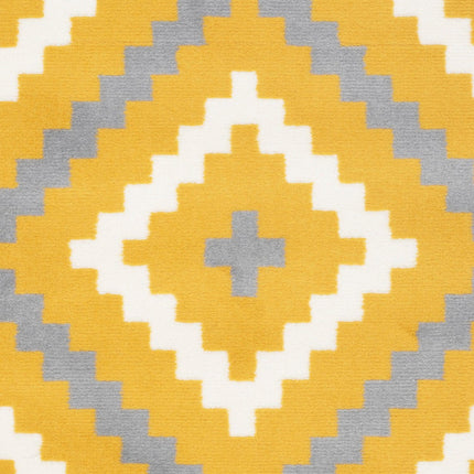 Yellow & Grey Geometric Tiles Stair Runner / Kitchen Mat - Texas (Custom Sizes Available)-5056150271796-Bargainia.com