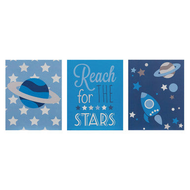 Kids Set of 3 Reach For The Stars Wall Plaques