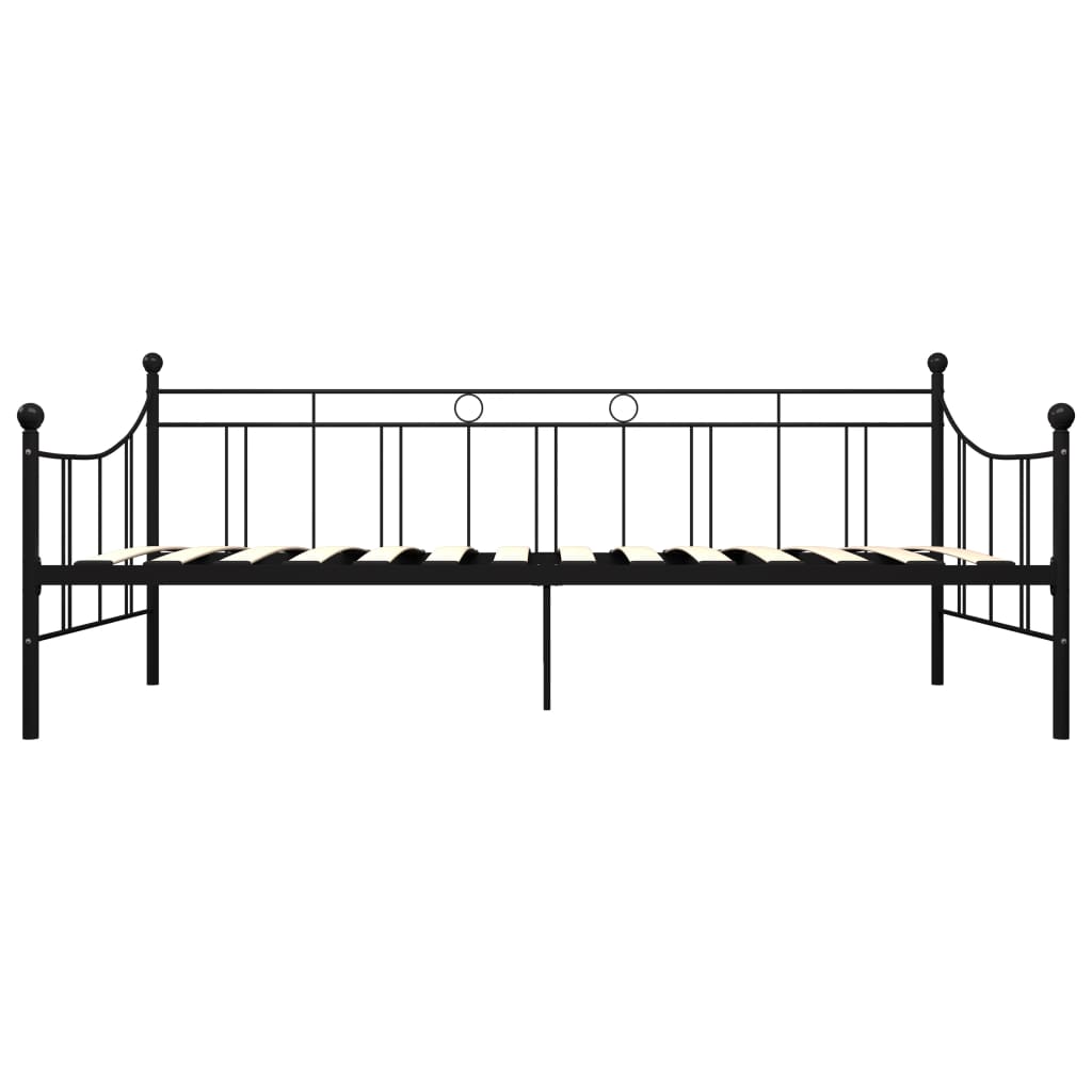 284669 vidaXL DayBed Frame without Mattress Black Metal 90x200 cm - Bargainia.com - 