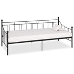 284669 vidaXL DayBed Frame without Mattress Black Metal 90x200 cm - Bargainia.com - 