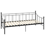 284669 vidaXL DayBed Frame without Mattress Black Metal 90x200 cm - Bargainia.com - 