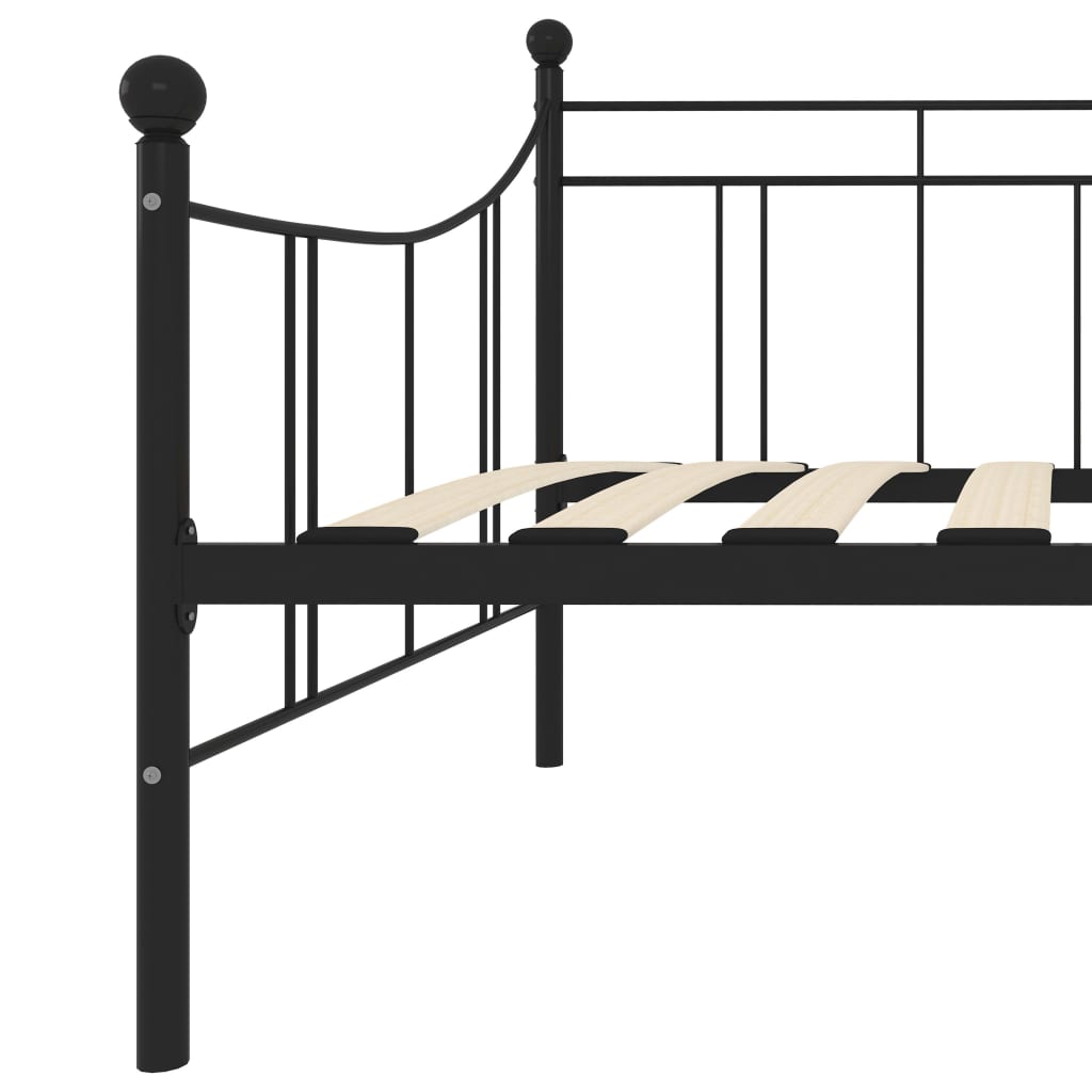 284669 vidaXL DayBed Frame without Mattress Black Metal 90x200 cm - Bargainia.com - 