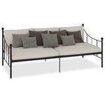 284669 vidaXL DayBed Frame without Mattress Black Metal 90x200 cm - Bargainia.com - 