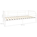 284672 vidaXL DayBed Frame without Mattress White Metal 90x200 cm - Bargainia.com - 