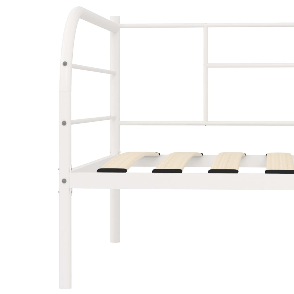284672 vidaXL DayBed Frame without Mattress White Metal 90x200 cm - Bargainia.com - 