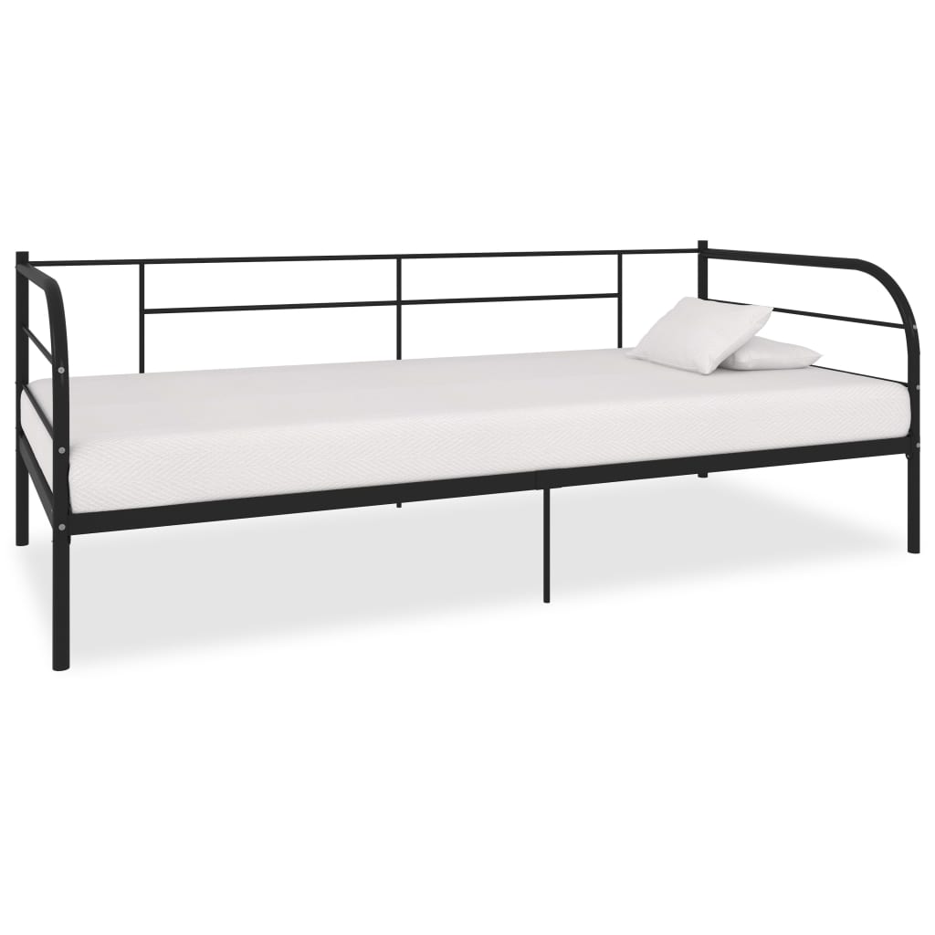284673 vidaXL DayBed Frame without Mattress Black Metal 90x200 cm - Bargainia.com - 