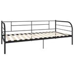 284673 vidaXL DayBed Frame without Mattress Black Metal 90x200 cm - Bargainia.com - 
