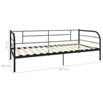 284673 vidaXL DayBed Frame without Mattress Black Metal 90x200 cm - Bargainia.com - 