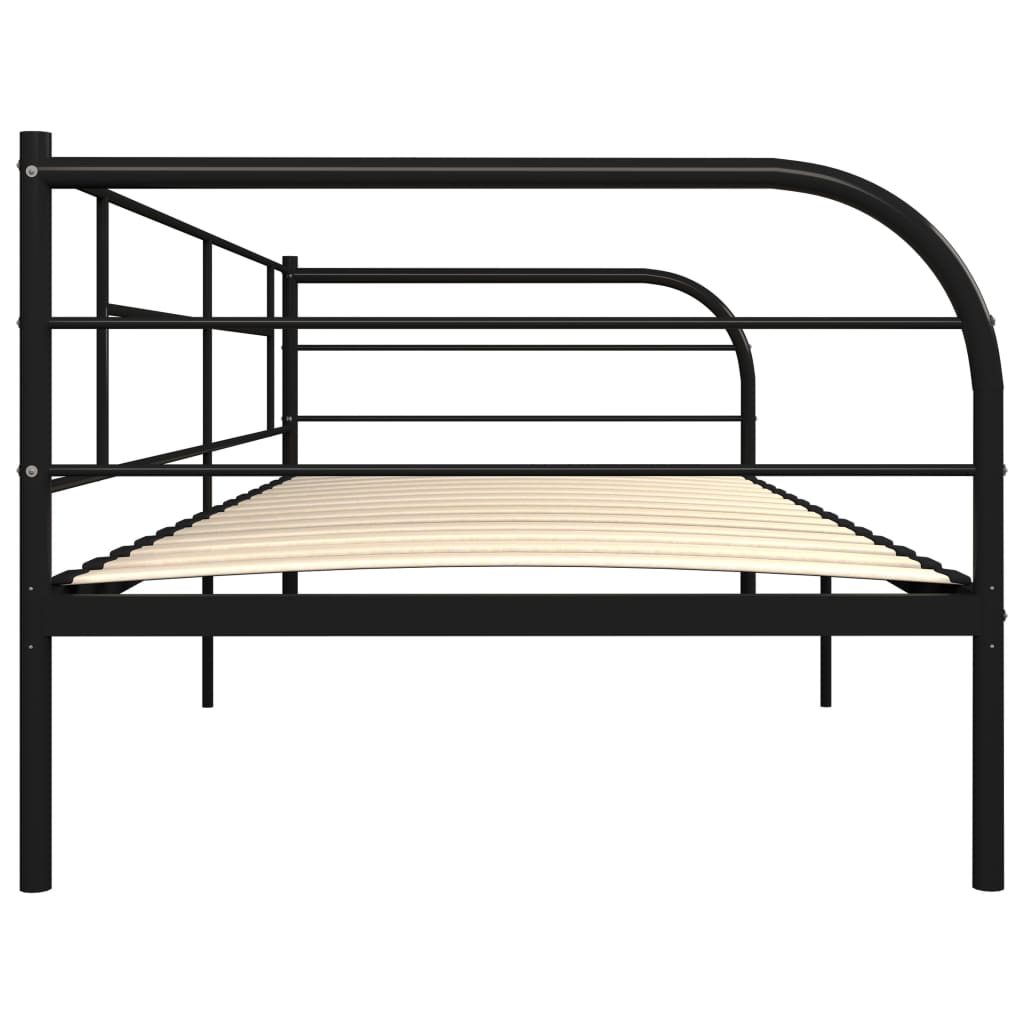284673 vidaXL DayBed Frame without Mattress Black Metal 90x200 cm - Bargainia.com - 
