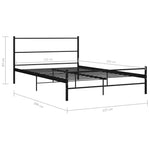 284690 vidaXL Bed Frame without Mattress Black Metal 120x200 cm - Bargainia.com - 