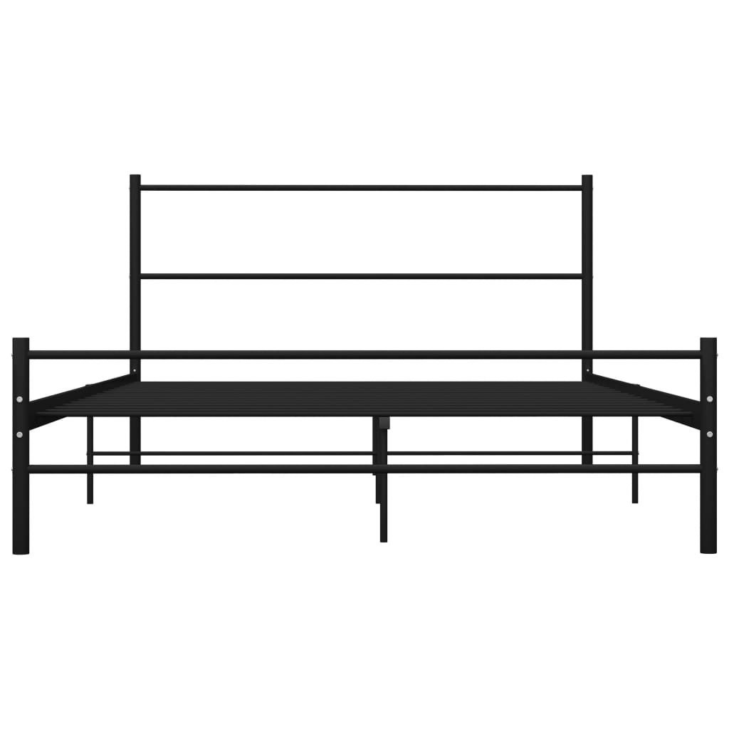 284690 vidaXL Bed Frame without Mattress Black Metal 120x200 cm - Bargainia.com - 