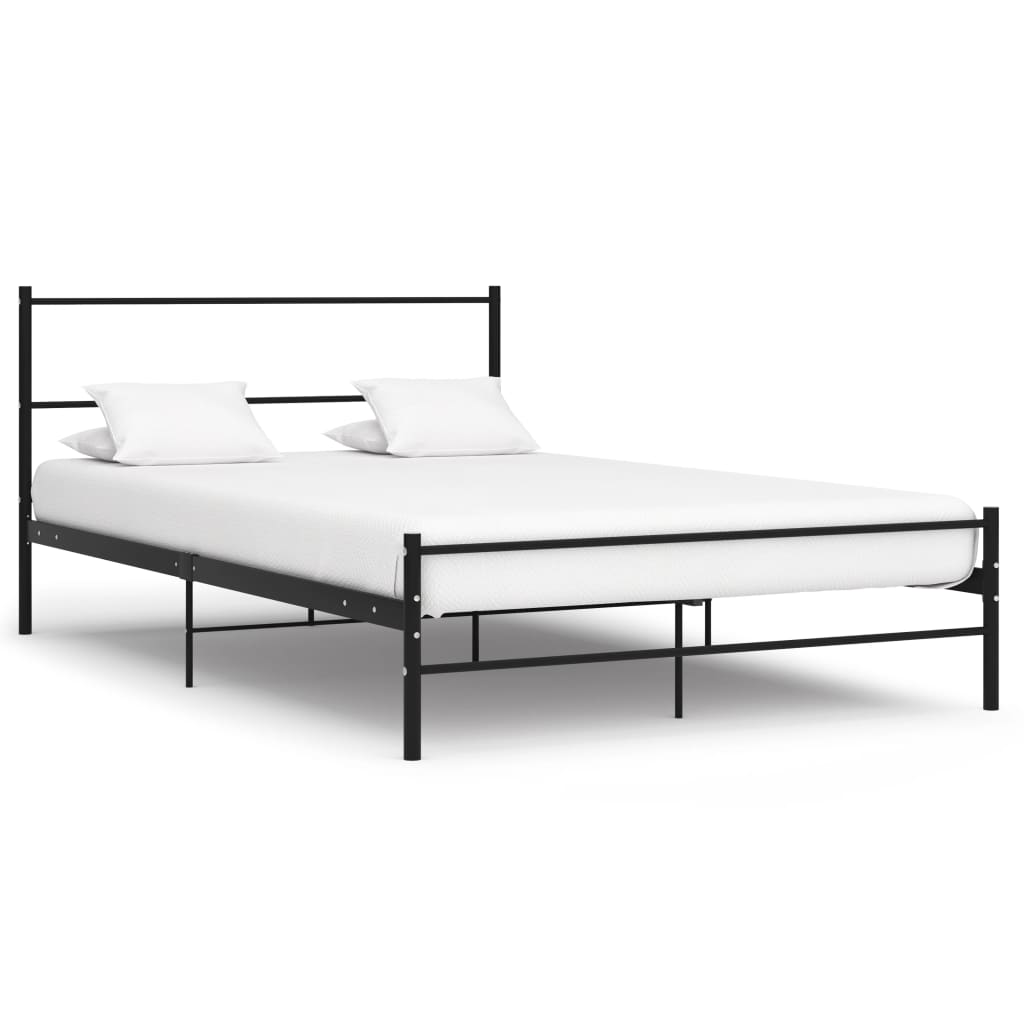 284690 vidaXL Bed Frame without Mattress Black Metal 120x200 cm - Bargainia.com - 