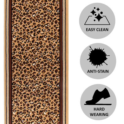 Leopard Print Stair Runner / Kitchen Mat - Texas (Custom Sizes Available)-5056150269625-Bargainia.com